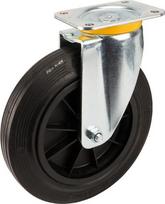 Pasukamas ratukas su guminiu ratu: Ø250x50 mm, plokštelė 137x105 mm, apkrova 295 kg, Tente 4680PVR250P63
