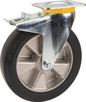 Pasukamas ratukas su poliuretano ratu: Ø250x55 mm, su stabdžiu, plokštelė 137x105 mm, apkrova 800 kg, Tente 4687ITP250P63