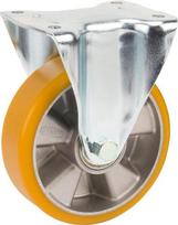 Fiksuotas ratukas su poliuretano ratu: Ø160x50 mm, plokštelė 137x105 mm, apkrova 800 kg, Tente 4688ITP160P63