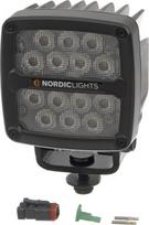Darbinis LED žibintas 50W, 7000lm, kvadratinis, 12/24V, baltas, prisukamas, Deutsch 2 kontaktų, platus asimetrinis, 14 LED, Scorpius PRO 445 Nordic Lights 984703B