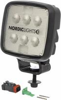 Darbinis LED žibintas 16W, 1600lm, kvadratinis, 12/24V, baltas, prisukamas, Deutsch 2 kontaktų, platus, 6 LED, Scorpius GO 410 Nordic Lights 988202B