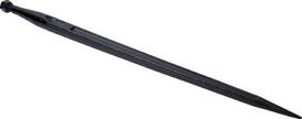 Krautuvo dantis, tiesus, dvigubos T formos 36x810 mm, smailus galas su M22x1.5 veržle, juodas FT1KR