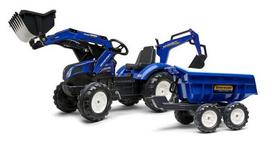 New Holland ekskavatorius su kaušu ir Maxi verčiamąja priekaba F3090W