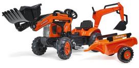 Kubota ekskavatorius su priekiniu krautuvu ir priekaba F2065N