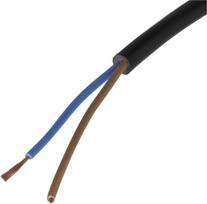 Kabelis 2x0.8mm² juodas PVC (m) Helukabel H05VVF2X075BK