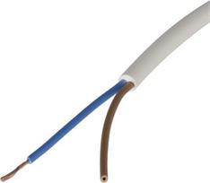 Kabelis 2x0.8mm² baltas PVC (m) Helukabel H05VVF2X075WH