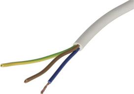Kabelis 3x0.8mm² baltas PVC (m) Helukabel H05VVF3X075WH