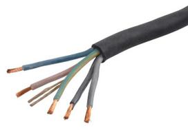 Kabelis 5x2.5mm² juodas guminis Helukabel H07RNF525R025