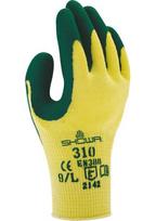 Medvilninės darbo pirštinės Showa Grip 310, geltonos ir žalios, 25 cm, dydis 10/XL, HS7573