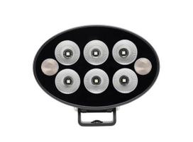 Darbo žibintas + įspėjamasis žibintas oranžinis LED 36W 3500lm ovalus 12/24V 155x105x58mm platus spindulys 6+2 LED Black series LA10621