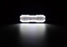 Mirksintis įspėjamasis žibintas / priekinis gabaritas LED stačiakampis 12/24V oranžinis/baltas 129x41x14mm 12/42 LED Kramp LA20165