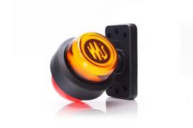 Galinės šoninės gabaritinės lemputė LED sukama raudona/oranžinė 12-24V 108x98x79mm LA30085