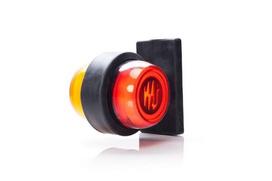 Galinės šoninės gabaritinės lemputė LED fiksuota raudona/oranžinė 12-24V 108x98x79mm LA30086
