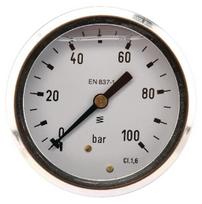 Manometras Ø63 0-100 bar 1/4" galinis prijungimas MA63100B04SSGF