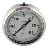 Manometras Ø63 0-600 bar 1/4" galinis prijungimas MA63600B04SSGF