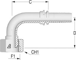 Įdėklas DN06–1/4 BSP 90° PFN6490