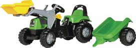 Pedalinis traktorius su priekiniu krautuvu ir priekaba Deutz Fahr, nuo 2,5 m., rollyKid (Rolly Toys) R02319