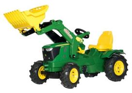 Pedalinis traktorius su priekiniu krautuvu John Deere 6210R, su pneumatiniais ratais, nuo 3 m., rollyFarmtrac (Rolly Toys) R61110