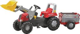 Pedalinis traktorius su priekiniu krautuvu ir priekaba, raudonas, nuo 3 m., rollyJunior (Rolly Toys) R811397