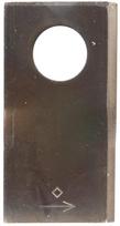 Kairysis / dešinysis šienapjovės peilis (LH/RH), 107 × 45 × 4,3 mm, skylė Ø18 mm, tinka Kuhn, 55921600