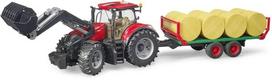Case IH Optum 300 CVX su priekiniu krautuvu ir priekaba U03198