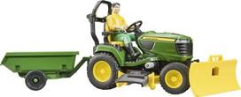 John Deere vejos traktoriukas su priekaba ir sodininku U62104