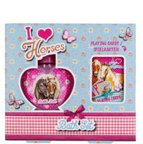 Rinkinys Accentra I Love Horses vaikams: vonios putos, 80 ml + žaidimo kortos, 32 vnt