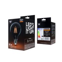 LED lemputė Filament E27 G95 4W 230V 2000K 400lm COG smoked ever šviesiai