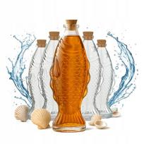 5x Stiklinė butelis "žuvis" 500ml - Karafka, Vaza, Dekoracija