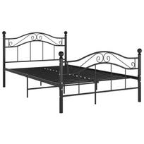 vidaXL Lovos rėmas, juodos spalvos, 120x200cm, metalas, Juoda