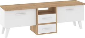 Nordis NOR-13 TV spintelė 2D2S – elegantiška ąžuolo ir baltos spalvos TV komoda