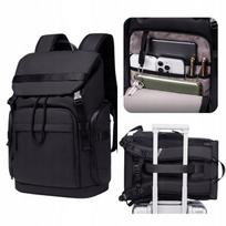 Juoda jaunimo miesto kuprinė, atspari vandeniui, skirta 15,6" nešiojamam kompiuteriui, 17 l, su daug kišenių. SUPER FIVE FB723 Black
