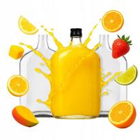 5x 1l Stiklinės Butelės "bunia" Plokščios, Svaigiesiems Gėrimams