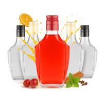 20x Stiklinės butelės Nobel 250ml su dangteliu naminiams likeriams