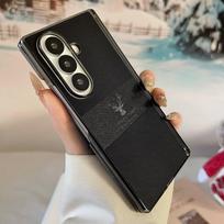 For Samsung Galaxy Z Fold 7 6 5 4 Case Magnetic Leather Deer Pattern Hinge Thin Shockproof PC Wireless Charge Cover For ZFold7 Galaxy Z Fold7