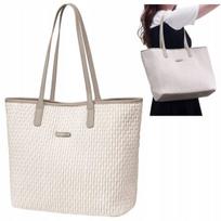 Moteriška shopper tipo rankinė balta, klasikinė, talpi 15,6 l, atspari vandeniui, skirta studijoms ir verslo susitikimams. CHANTRIA CB801 White.