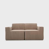 LYKKE dviejų vietų modulinė sofa iš smėlio spalvos kordurojaus – jaukus dizainas, išmanus komfortas