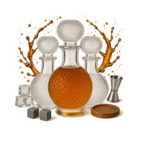 5x Stiklinė Karafa Luna 500 ml – Elegantiškas Laikymas ir Dovana