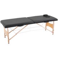 HOMCOM Masažo stalas, Mobilus masažo stalas, Reguliuojamas aukštis, Kosmetologinis staliukas, Topolo mediena, Putos, Juoda, 186 x 60 x 58-81 cm, Juoda