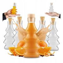 10x Stiklinės "eglutės" buteliukai 100ml su kamšteliu