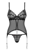 Seksuali naktinė suknelė moterims Obsessive Babydoll CONTICA, juoda