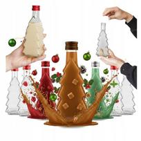 10x Kalėdinės "eglutės" buteliukai 250ml do likerių, sulčių