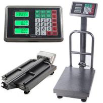 LCD elektroninės platforminės svarstyklės su atrama, 100kg , pilkos
