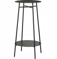 Dviejų pakopų metalinė taburetė-stalas juoda 35x60cm, 35 x 35 x 60