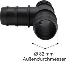 Pp t formos jungtis 90° su žarnos antgalio jungtimi, 32 mm, 1 colis, žarnos skirstytuvas, 3 krypčių žarnos jungtis, pp jungtis su antgaliu baseinui ir sodui, bm195