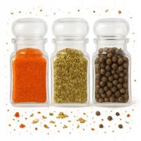 12x 150ml stikliniai indeliai su dangteliais prieskoniams, žolėms