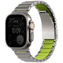 uniq Strova Flex Band for Apple Watch 44/45/46/49mm Series 1/2/3/4/5/6/7/8/9/10/11/SE/SE2/SE3/Ultra/Ultra 2/Ultra 3 silver lime green