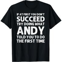 ANDY Dovanų Vardas Personalizuotas Gimtadienio Juokingas Kalėdinis Pokštas Marškinėliai S