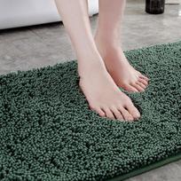 Hot-Selling Chenille Water-Absorbing Anti-Slip Mat for Bedroom, Entrance, and Bathroom 400mm × 600mm tamsiai pilka spalva