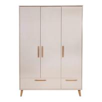 Kreminės spalvos/natūralios spalvos vaikiška spinta iš ąžuolo 138x200x55 cm Jil – Roba